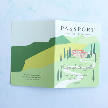 Italy, Tuscany Passport Wedding Invitation, 2 of 4