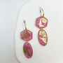 Pink And Gold Foil Geometric Statement Earrings, thumbnail 2 of 9