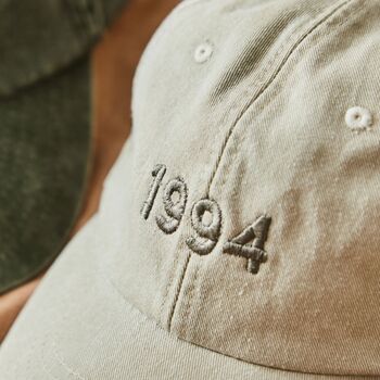 Personalised Birth Year Cap Natural, 3 of 3