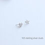Sterling Silver Moon And Star Stud Earrings In A Box, thumbnail 6 of 9