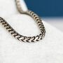 Mens Oxidised Sterling Silver Snake Chain Bracelet, thumbnail 1 of 6