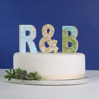 Personalised Map Letters Wedding Cake Topper, 3 of 3