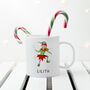 Personalised Playful Elf Christmas Polymer Mug, thumbnail 2 of 9