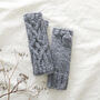 Fair Trade Cable Knit Wool Lined Wristwarmer Gloves, thumbnail 7 of 12