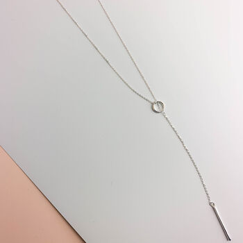 Sterling Silver Long Chain Threader Necklace, 3 of 4