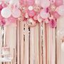 Blush And Peach Balloon And Fan Garland Party Backdrop, thumbnail 1 of 2