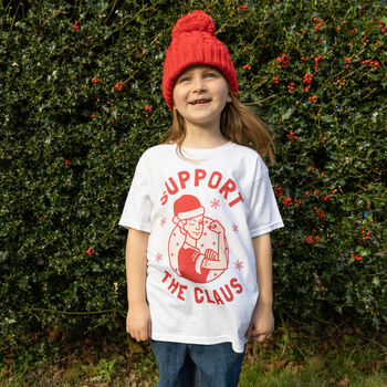 Support The Claus Girls' Christmas T Shirt, 3 of 4