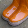 Dad's Garden Personalised Orange Welly Boots Planter, thumbnail 5 of 10