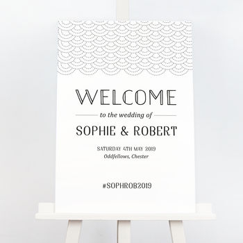 Millie Art Deco Wedding Welcome Sign, 2 of 5