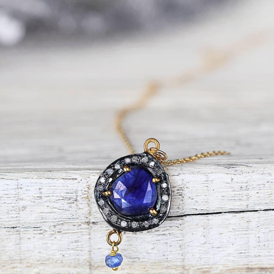 Sapphire And Diamond Pave Necklace By Artique Boutique ...