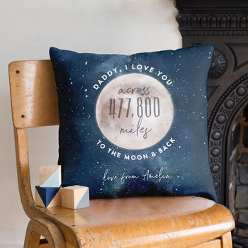 Love You Across The Miles To The Moon And Back Cushion, 9 of 10