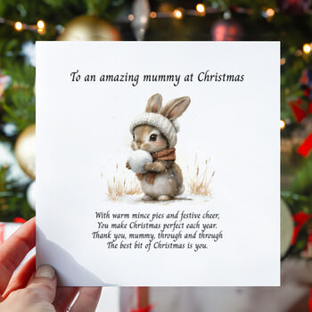 Mummy Christmas Card With Poem Bunny Design, 2 of 2