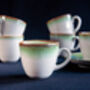 Green Set Of Six Porcelain Espresso Cup And Saucer, thumbnail 9 of 11
