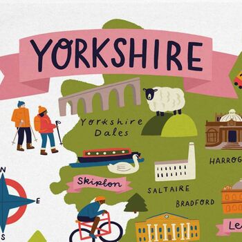 Yorkshire Map Tea Towel, 4 of 10