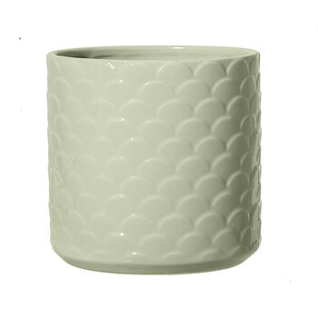 Scalloped Green Plant Pot, 2 of 2