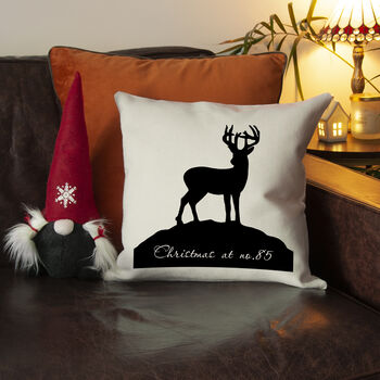 Personalised Reindeer Silhouette Cushion Cover, 5 of 5