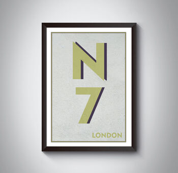 N7 Holloway, Islington London Postcode Art Print, 7 of 10