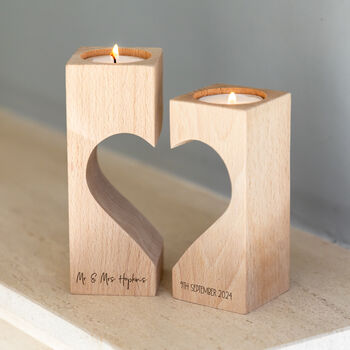 Personalised Wedding Anniversary Gift Candle Holder Set, 11 of 11
