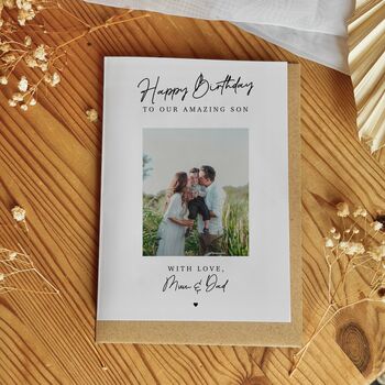 Personalised Birthday Photo Card, Custom Picture Greeting Card, 3 of 3
