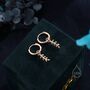 Delicate Leaf Charm Huggie Hoop Earrings, thumbnail 6 of 10
