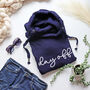 Cowl Neck Navy Day Off Hoodie, thumbnail 1 of 6