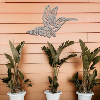 Rusted Metal Hummingbird Metal Garden Art Decor, 5 of 10