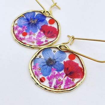 Customisable Earrings Flowers Small Circle, 5 of 12