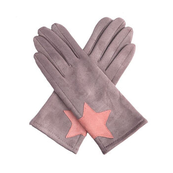 Star Faux Suede Gloves, 6 of 8