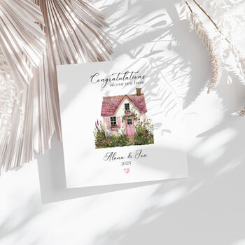 Personalised New Home Card Pink House Design, 2 of 3
