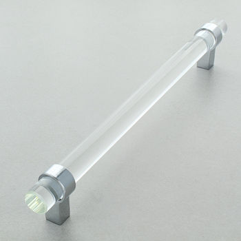 Clear Glass Cabinet Bar Handles With Chrome Finishs, 7 of 8