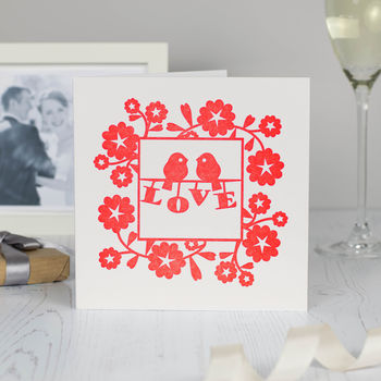 Red Lovebirds Valentines Card, 5 of 8