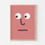 Retro Cartoon Funny Face Print Poster, thumbnail 3 of 5