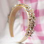 Gem Detailed Floral Headband In Cream, thumbnail 1 of 2