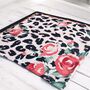 Silk Square Leopard And Rose Print Scarf, thumbnail 2 of 6