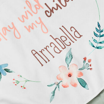Personalised Stay Wild Floral Baby Blanket, 3 of 4