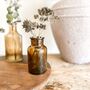 Amber Brown Glass Apothecary Bottle Vase 10cm, thumbnail 1 of 4