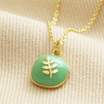 Colourful Enamel Organic Pendant Necklace In Gold, 4 of 11