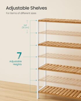 Four Tier Bamboo Storage Shelving Unit, 6 of 8