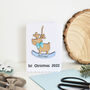 Personalised Baby Boy's 1st Christmas B Decoration Card, thumbnail 2 of 5