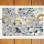 Metallic East London Map Print, thumbnail 3 of 3