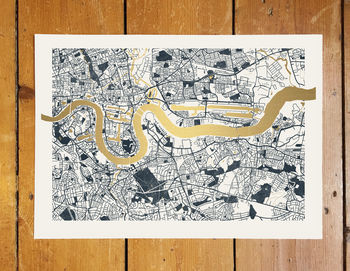 Metallic East London Map Print, 3 of 3