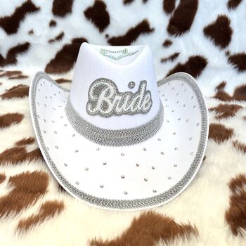 Bride To Be Cowgirl Hat With Veil, 6 of 8