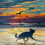German Shepherd Limited Edition Beach Sunset Gift Print, thumbnail 7 of 9