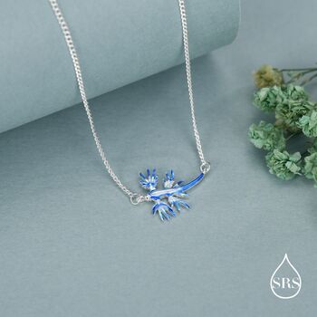 Sterling Silver Blue Dragon Nudibranch Necklace, 5 of 11