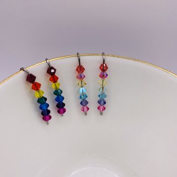 Rainbow And Pastel S Crystal Niobium Hook Earrings, 2 of 6