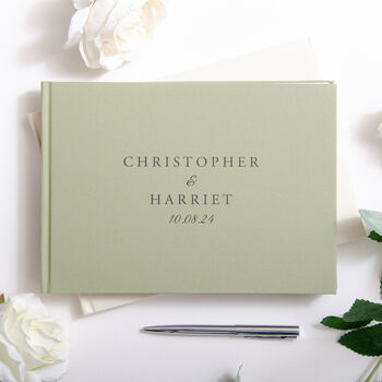 Personalised Wedding Linen Guest Book, 6 of 7