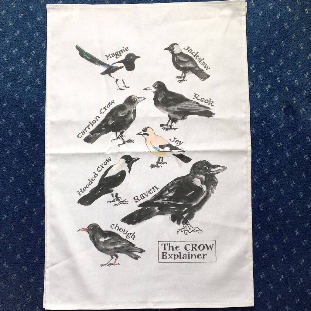 Crow Explainer Tea Towel, 1 of 2