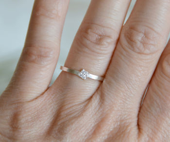 Micro Pave Diamond Engagement Ring With Four Diamonds, 7 of 7