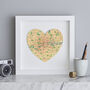 Personalised Location London Map Heart Print, thumbnail 2 of 4