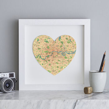 Personalised Location London Map Heart Print, 2 of 4